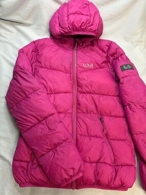 Lole NWOT Kids Packable Pink Hooded Puffer Jacket